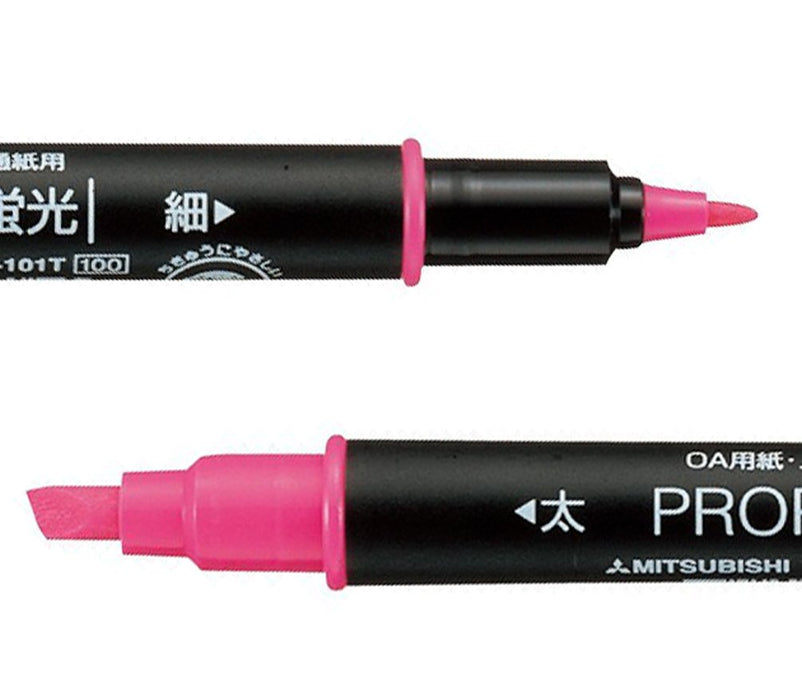 Mitsubishi Pencil Propass 2 Pus101Tn Peach Highlighter - Pack of 10