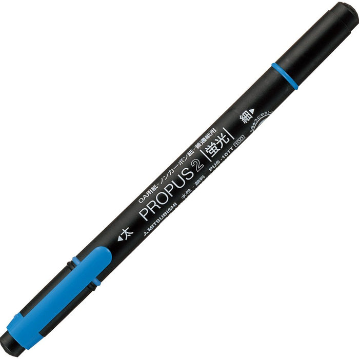 Mitsubishi Pencil Propass 2 Sky Blue Highlighter Pack of 10 Pieces