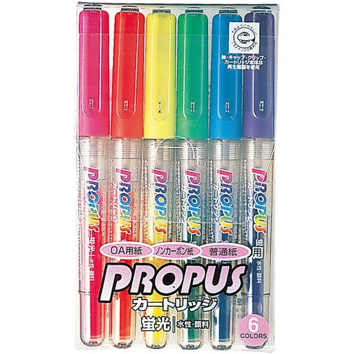 Mitsubishi Pencil Propass Highlighter Cartridge Type 6 Vibrant Colors Set-Kiichin - The #1 Place for Japanese Goods in Your Hand!