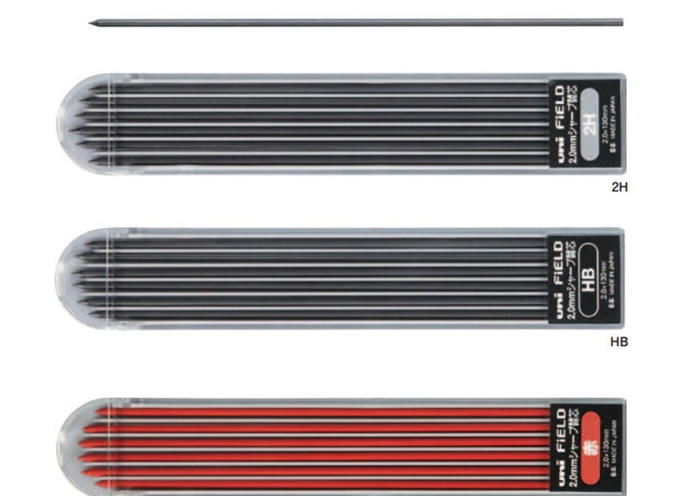 Mitsubishi Pencil Field 2.0 Mechanical Red Pencil Lead 10 Pieces