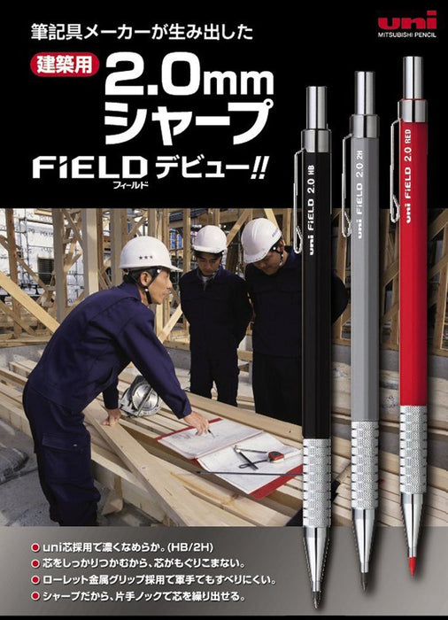 Mitsubishi Pencil Field 2.0 Mechanical Red Pencil Lead 10 Pieces