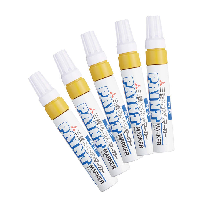 Mitsubishi Pencil Bold Yellow Paint Marker Pack of 5 Px30.2