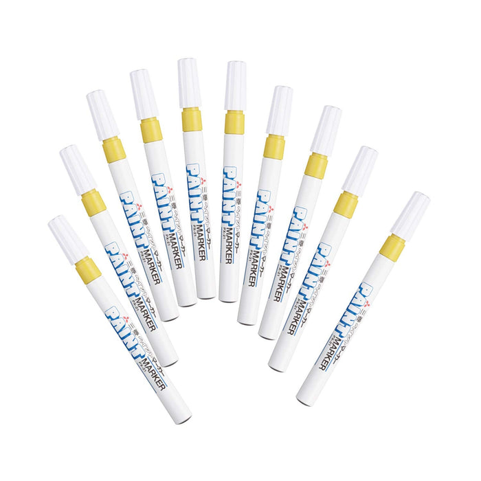 Mitsubishi Pencil Fine Point Yellow Paint Marker Pack of 10 Px21.2-Kiichin - The #1 Place for Japanese Goods in Your Hand!