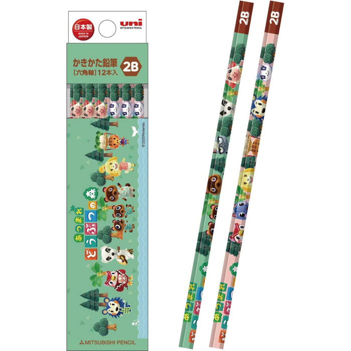 Mitsubishi Pencil Animal Crossing Dms 2B Paper Box Pack of 12 - K56352B