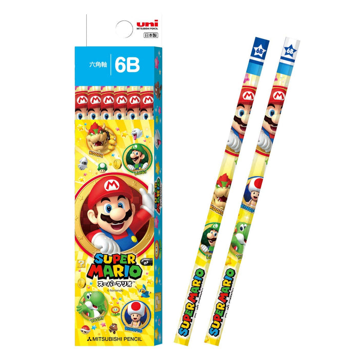 Mitsubishi Pencil Super Mario 6B - Pack of 12 in Paper Box-Kiichin - The #1 Place for Japanese Goods in Your Hand!