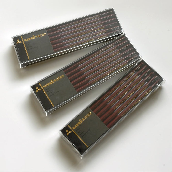 Mitsubishi Pencil Unistar B Pack of 12 High-Quality Writing Pencils