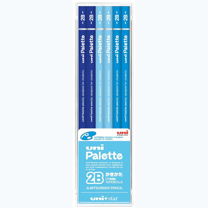 Mitsubishi Pencil Unistar 2B Drawing Pastel Blue Pencils Uni Palette 1 Dozen