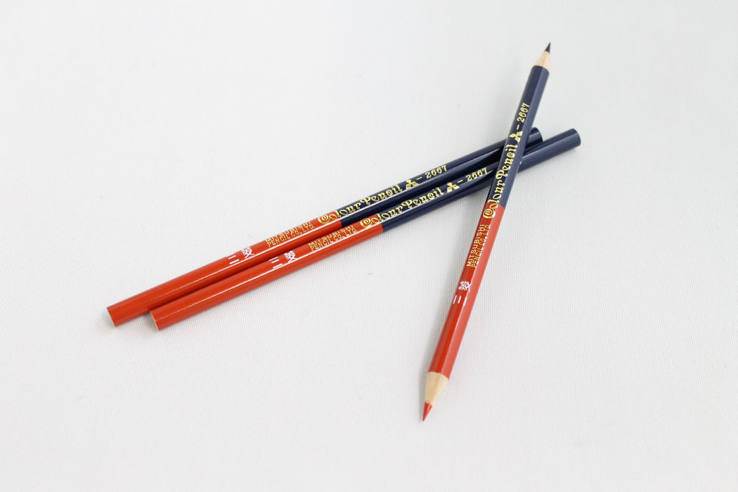 Mitsubishi Pencil Vermilion Blue 2-Color Set - K2667 Edition