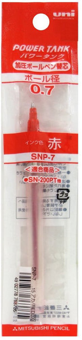 Mitsubishi Pencil Power Tank 0.7 Red Ballpoint Pen Refill Pack of 10