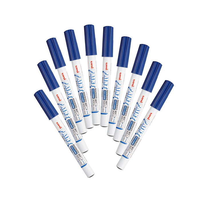 Mitsubishi Pencil Uni Fine Point Blue Alcohol Paint Marker Pack of 10