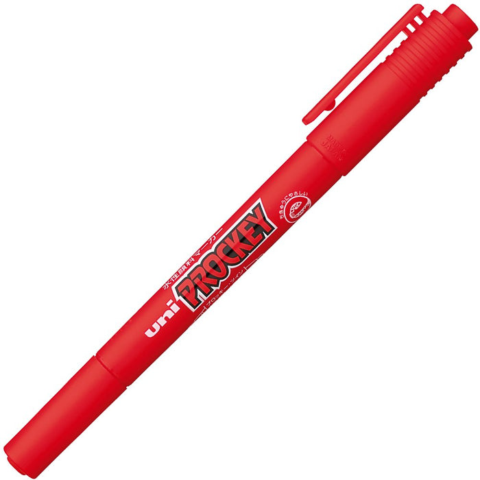 Mitsubishi Pencil Plocky Twin Extra Fine Water-Based Red Pen Pack of 10