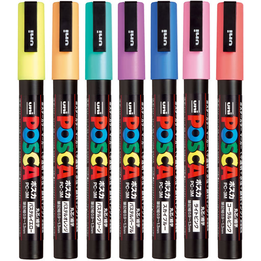 Mitsubishi Pencil Posca Fine Point Water-Based Pen Round Core 7 Colors Pc3M7C-Kiichin - The #1 Place for Japanese Goods in Your Hand!