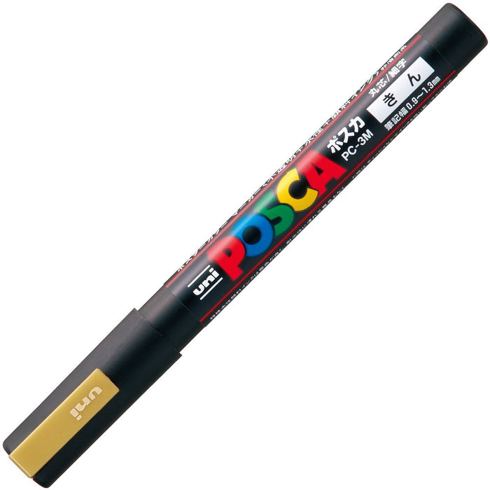 Mitsubishi Pencil Gold Posca Fine Point Water-Based Pen Round Core Pc3M.25 10 Pieces Set