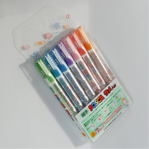 Mitsubishi Pencil Fine Point Glitter Posca Pen Water-Based 7 Colors-Kiichin - The #1 Place for Japanese Goods in Your Hand!