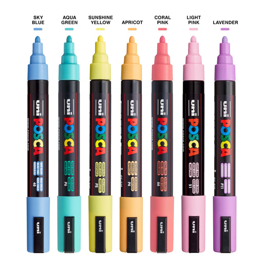 Mitsubishi Pencil Posca Medium Point 7 Colored Water-Based Pens Pc5M7C-Kiichin - The #1 Place for Japanese Goods in Your Hand!