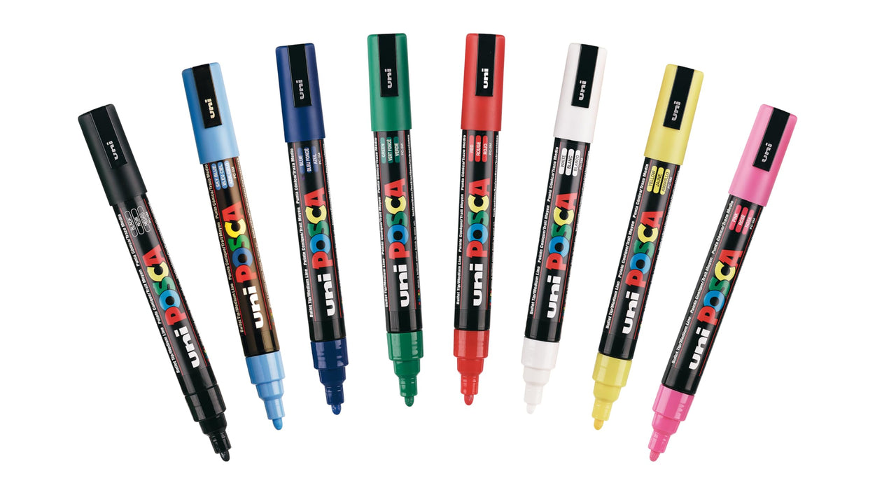 Mitsubishi Pencil Posca Medium Point Water-Based Pen 8 Color Set Pc5M8C-Kiichin - The #1 Place for Japanese Goods in Your Hand!