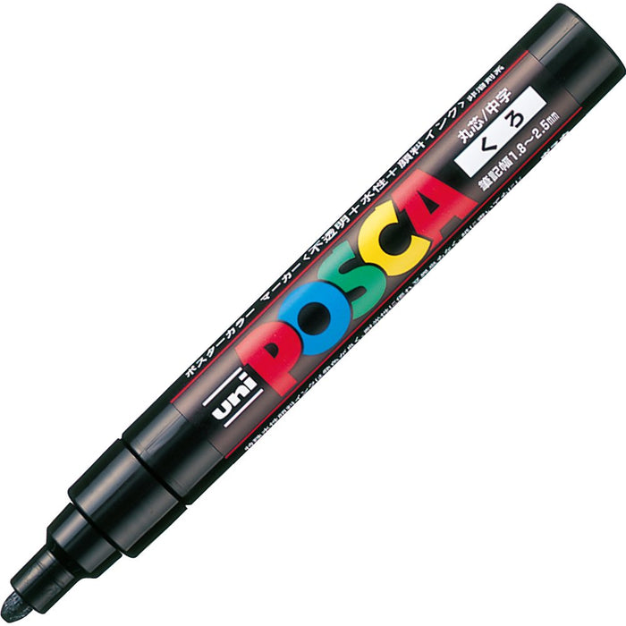 Mitsubishi Pencil Posca Medium Point Water-Based Black Pen Pc5M.24 - 10 Pieces Pack