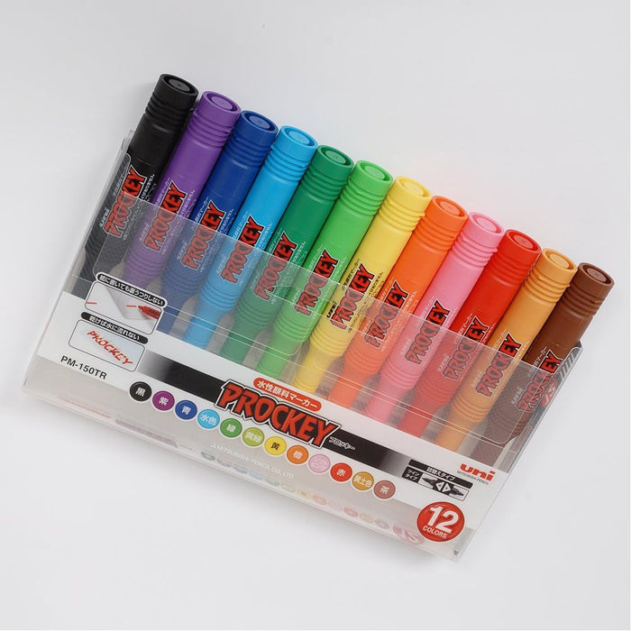 Mitsubishi Pencil Procky Twin - 12 Water-Based Pen Colors Set PM150TR12CN