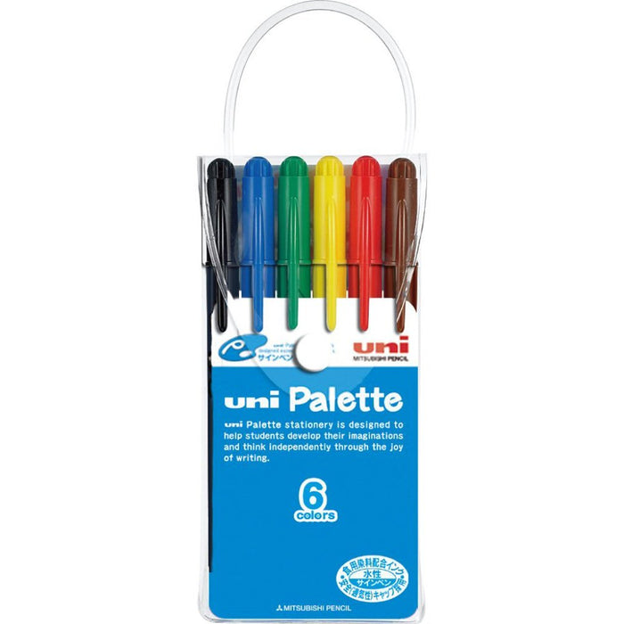 Mitsubishi Pencil Uni Palette Water-Based Pen 6 Colors PW5036CPLT