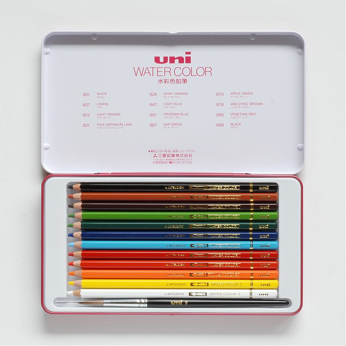 Mitsubishi Pencil Uni Watercolor Set - 12 Vibrant Colors Uwc12C