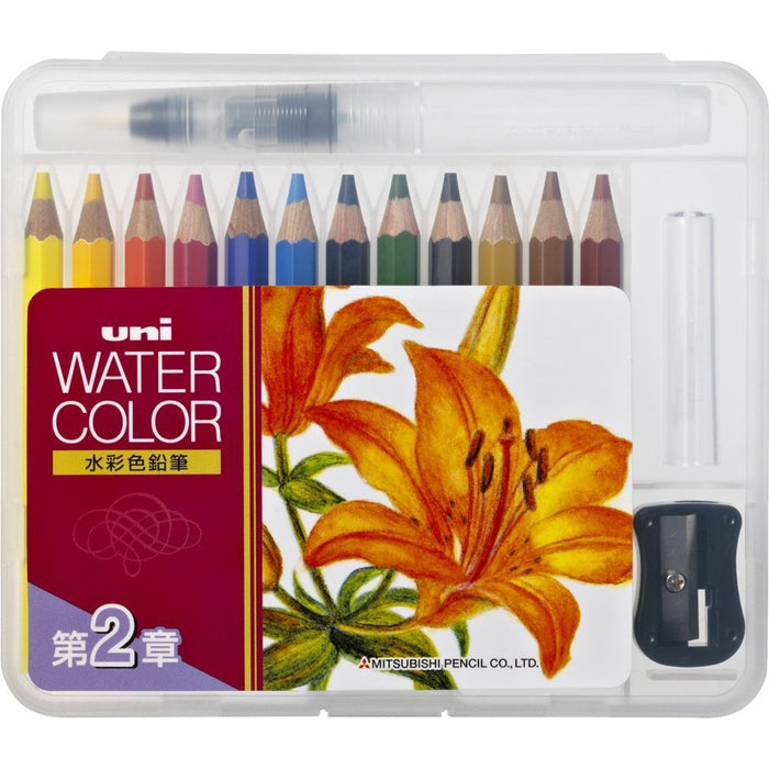 Mitsubishi Pencil Uni Watercolor Compact - 12 Colors Chapter 2 - Uwcncs12C2 Set