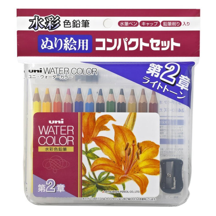 Mitsubishi Pencil Uni Watercolor Compact - 12 Colors Chapter 2 - Uwcncs12C2 Set