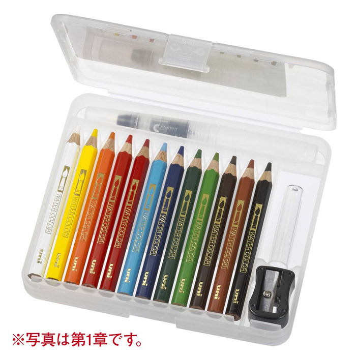 Mitsubishi Pencil Compact 12 Colors Watercolor Pencil Set Uni Water Color Uwcncs12C3-Kiichin - The #1 Place for Japanese Goods in Your Hand!