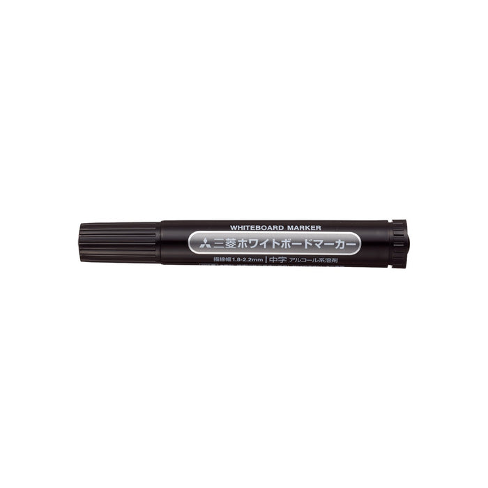 Mitsubishi Pencil Black Medium Point Whiteboard Marker Round Lead 10 Pieces