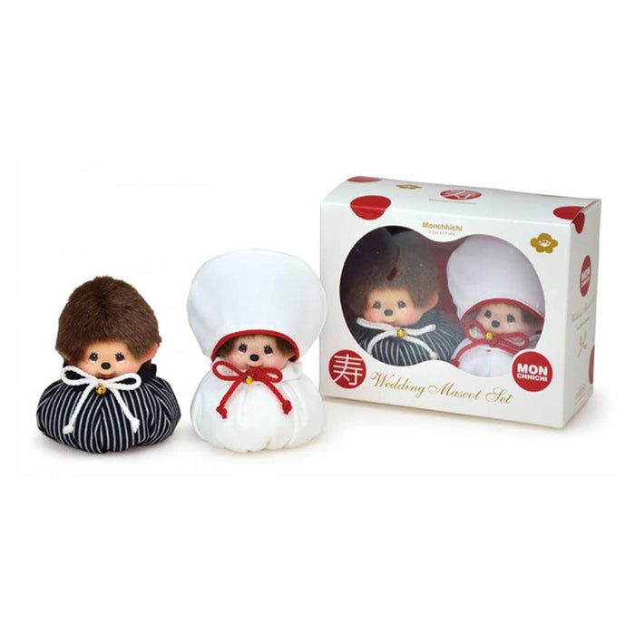 Sekiguchi Monchhichi 婚礼吉祥物套装日式毛绒玩具 17 厘米高