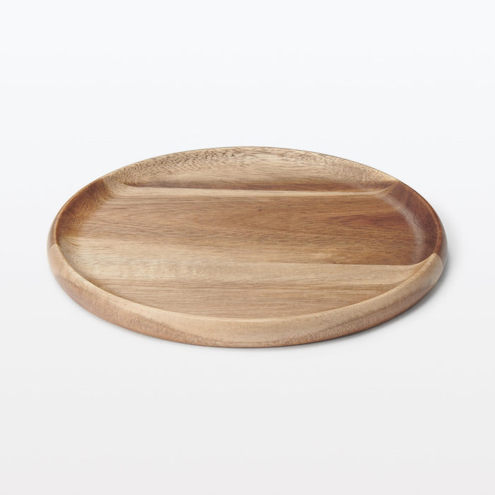 Muji Round Acacia Cutting Board and Plate 18cm Diameter 1.5cm Height