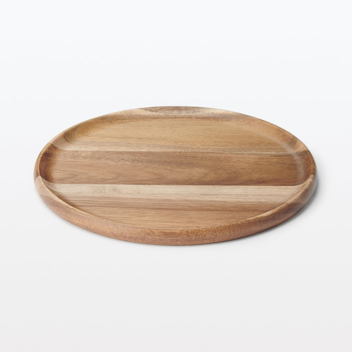 Muji Acacia Round Cutting Board and Plate 21cm Diameter Versatile Use