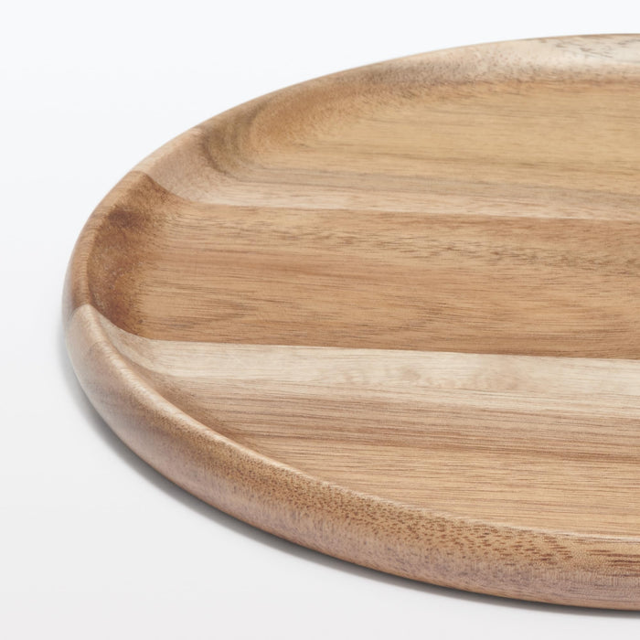 Muji Acacia Round Cutting Board and Plate 21cm Diameter Versatile Use