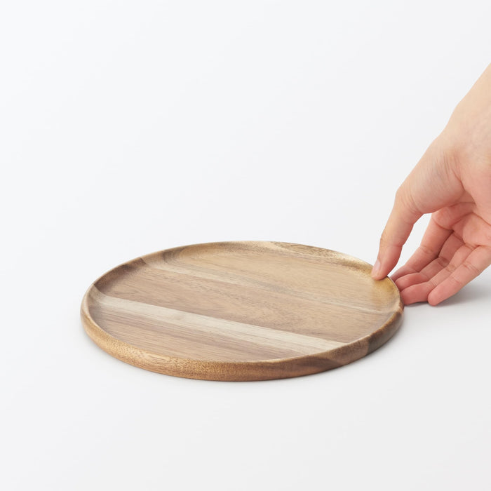 Muji Acacia Round Cutting Board and Plate 21cm Diameter Versatile Use