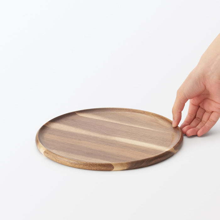 Muji Acacia Round Cutting Board and Plate 24cm Diameter 1.5cm Height Mc10Ea4S