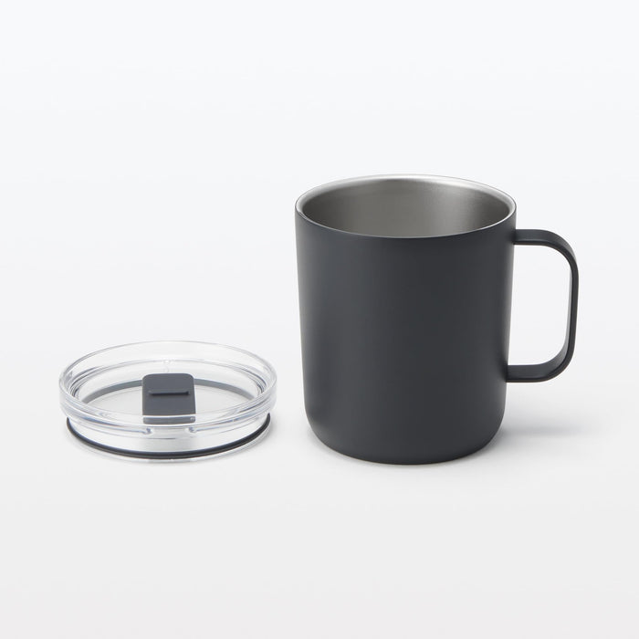 Muji Black Graduated Hot Cold Mug with Lid 400Ml Model 84334689