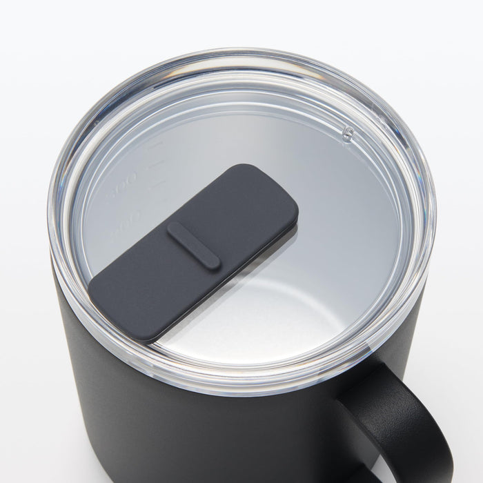 Muji Black Graduated Hot Cold Mug with Lid 400Ml Model 84334689
