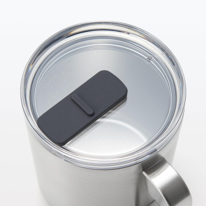 Muji Silver 400ml Graduated Hot Cold Mug With Lid 84334627