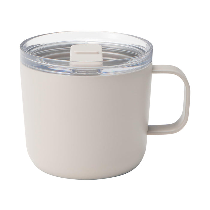 Muji Gray Beige 250Ml Graduated Insulated Mug With Lid - Model 84334658