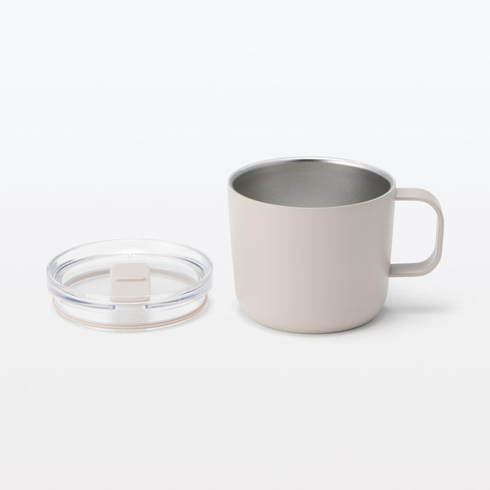 Muji Gray Beige 250Ml Graduated Insulated Mug With Lid - Model 84334658