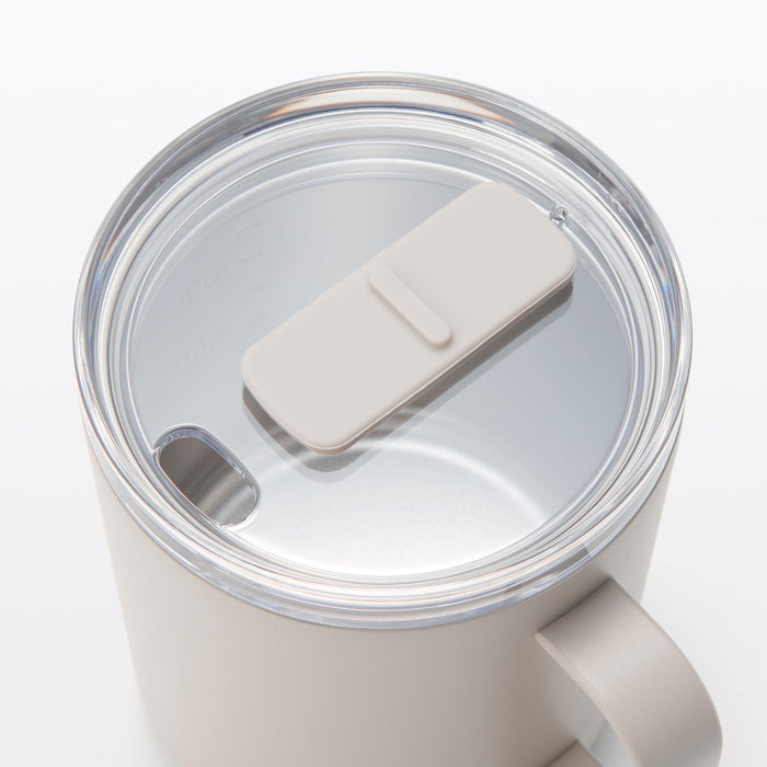 Muji Gray Beige 400ml Graduated Thermal Insulation Mug with Lid