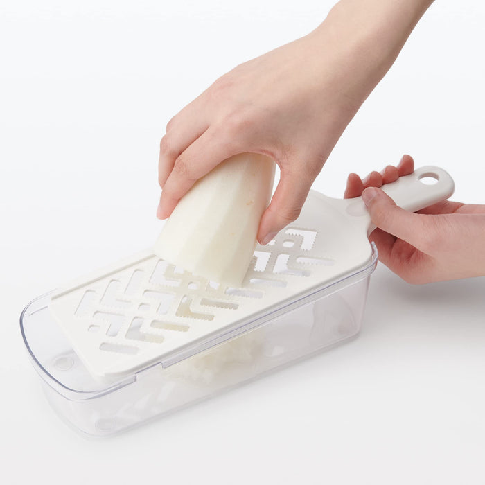 Muji Light Grater with Tray 9.5x29.5x6.4cm 44314333 - Durable Kitchen Tool