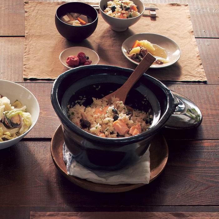 Muji Polished Earthenware Rice Cooker 3 Cups 22x15cm Scorched Pot