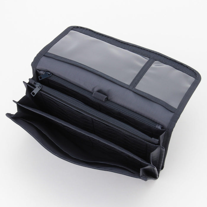 Muji Large Navy Polyester Health Handbook Case B6/A5 Compatible