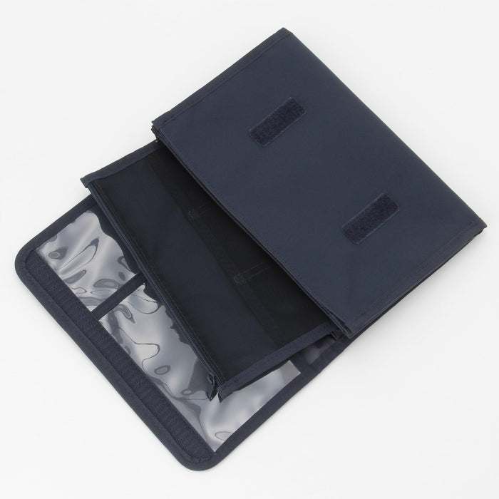 Muji Large Navy Polyester Health Handbook Case B6/A5 Compatible
