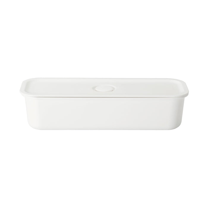 Muji White Long Polypropylene Lunch Box with Valve 320ml Storage Container