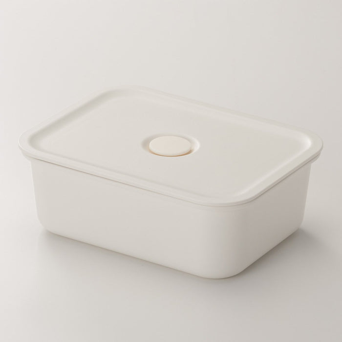 Muji White Polypropylene Lunch Box 325ml with Valve Rectangular Storage Container