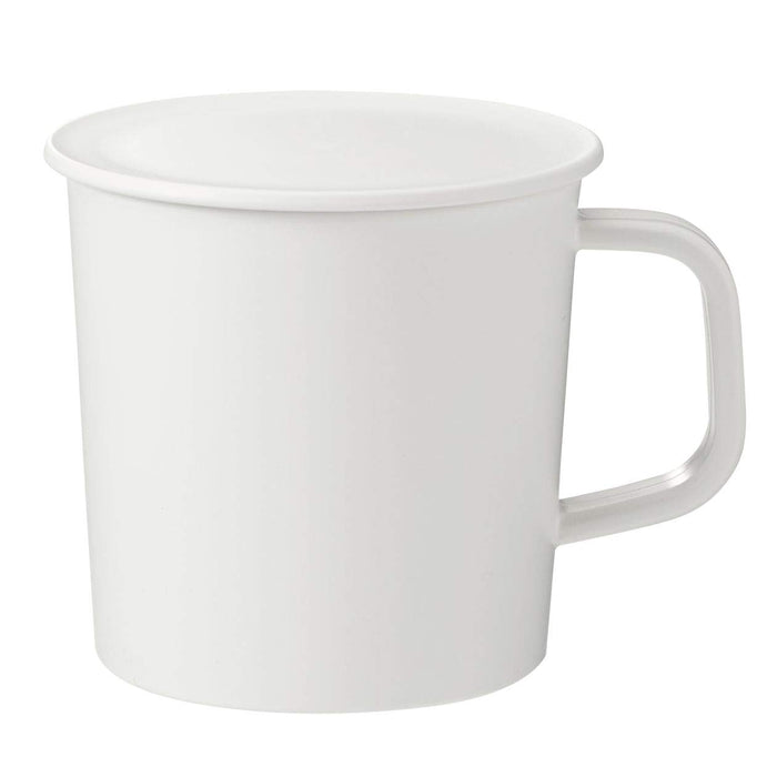 Muji Polypropylene Mug with Lid White 270ml 8x8cm Durable Design