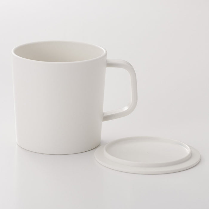 Muji Polypropylene Mug with Lid White 270ml 8x8cm Durable Design