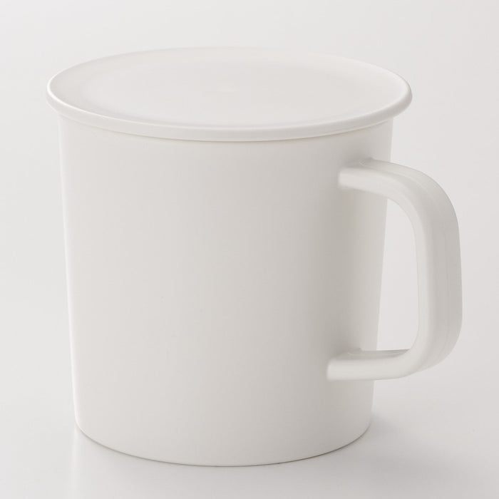 Muji Polypropylene Mug with Lid White 270ml 8x8cm Durable Design