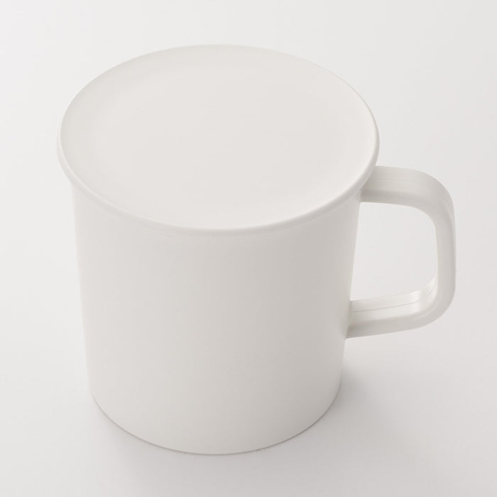 Muji Polypropylene Mug with Lid White 270ml 8x8cm Durable Design